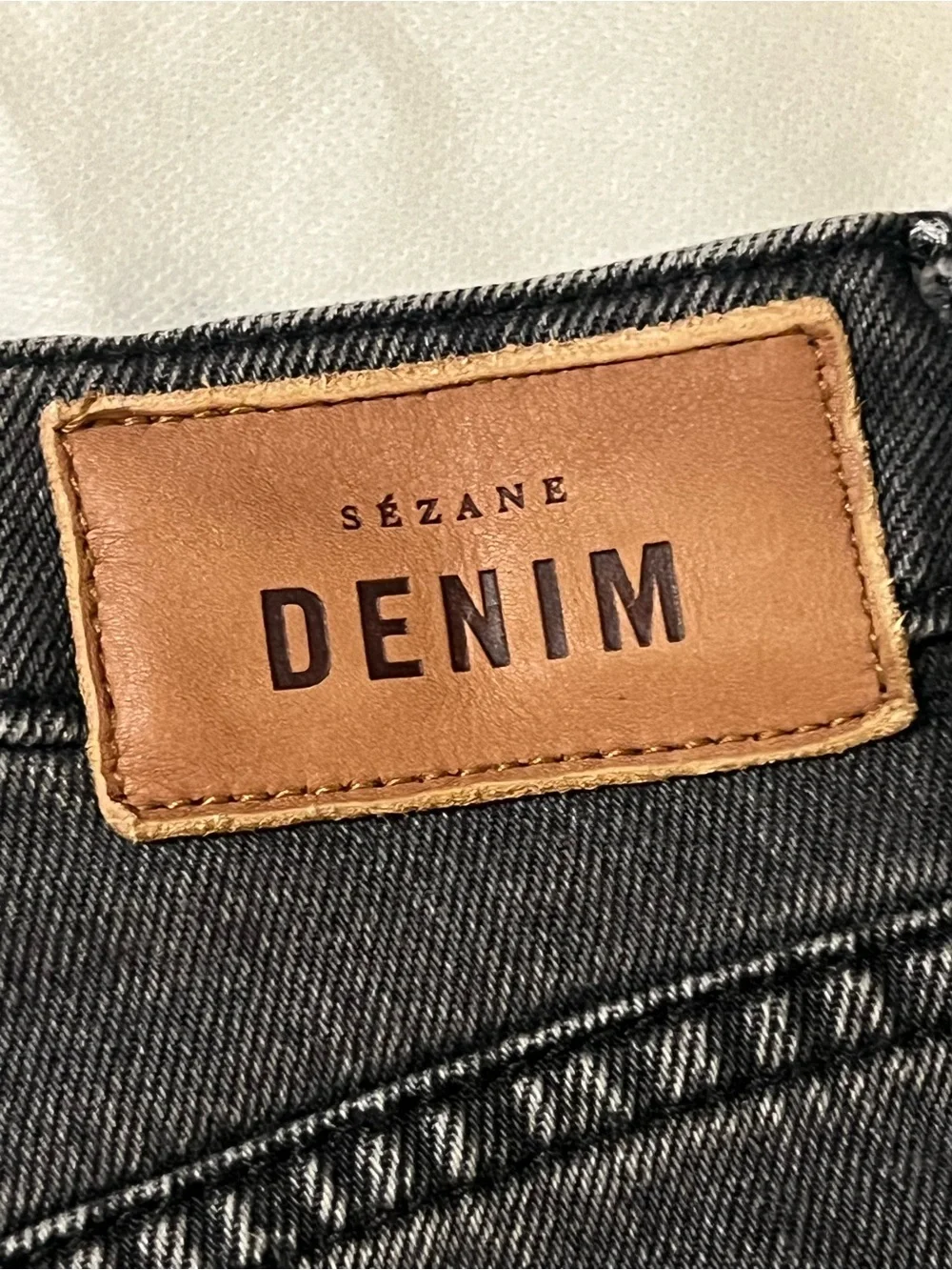 Sezane womens jeans slim parfait straight leg middle gray eu 36 or 4 high rise